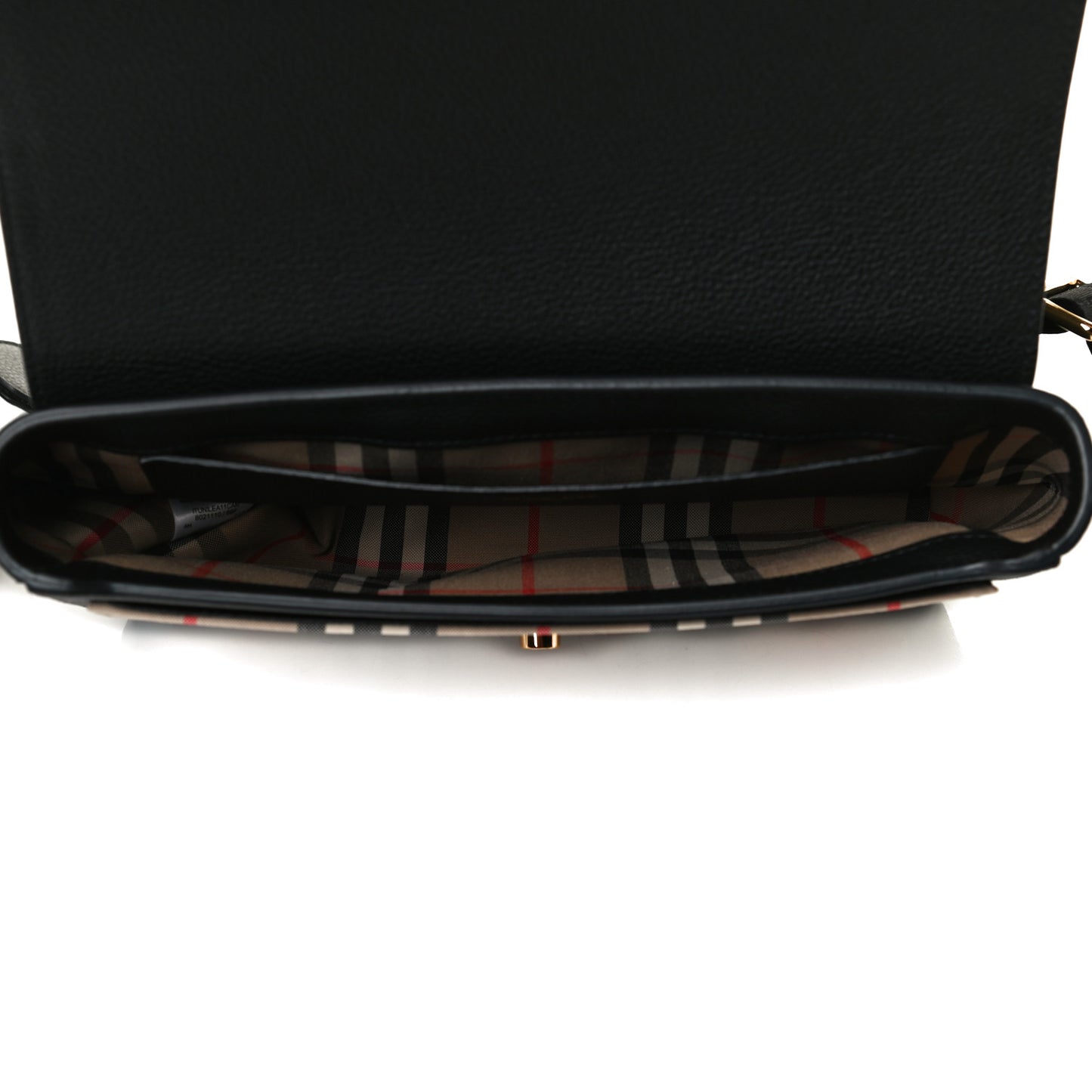 Grainy Calfskin Vintage Check Note Crossbody Bag Black