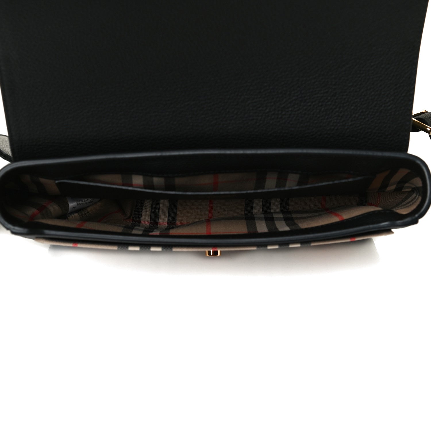 Burberry Grainy Calfskin Vintage Check Note Crossbody Bag Black 5 of 10
