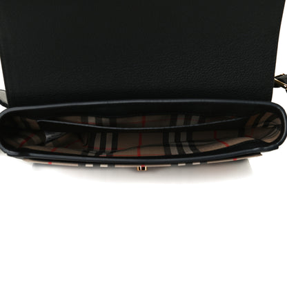 Burberry Grainy Calfskin Vintage Check Note Crossbody Bag Black 5 of 10