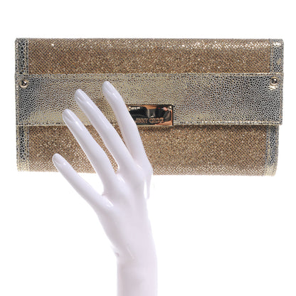 Jimmy Choo Glitter Fabric Reese Clutch Wallet Metallic 2 of 10