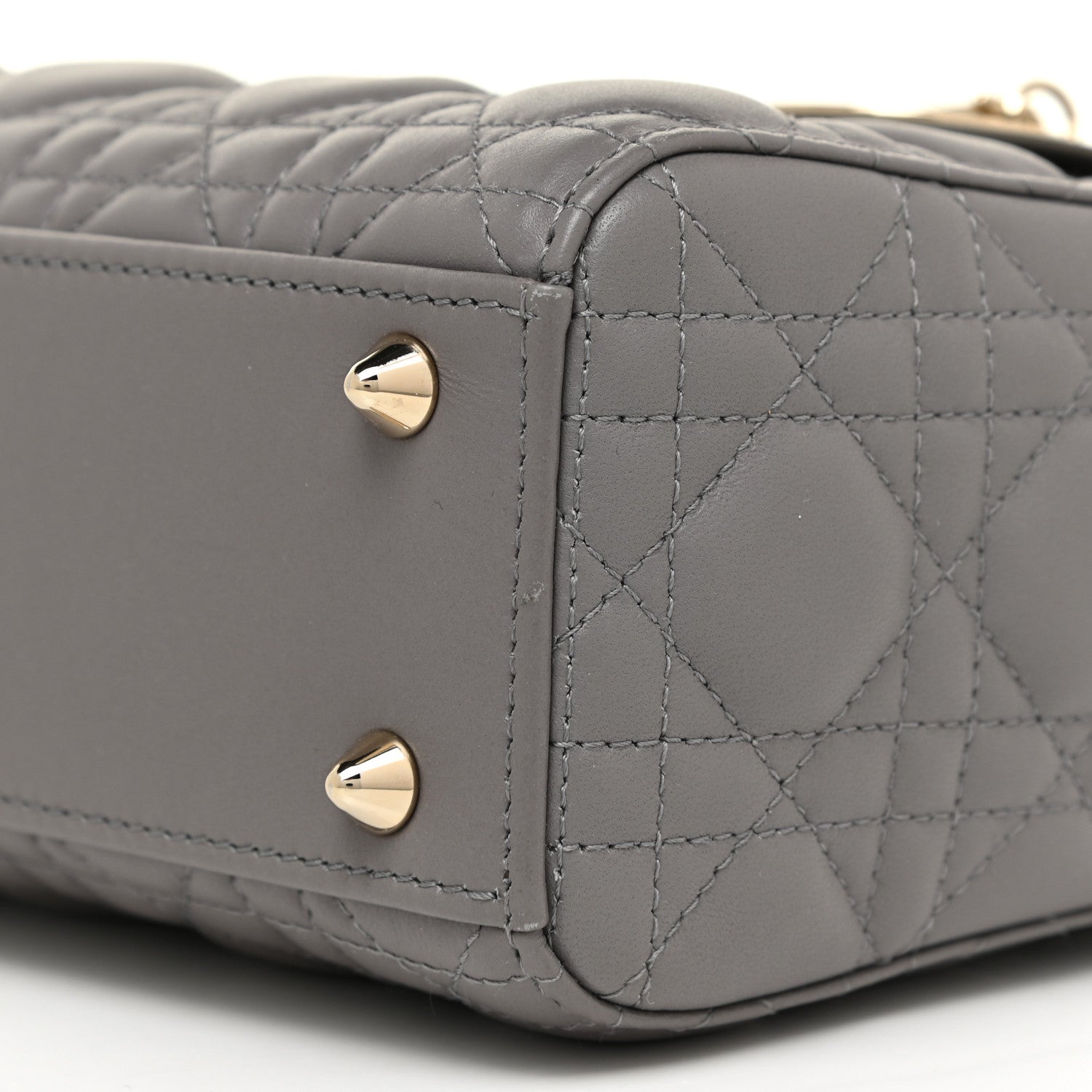 Christian Dior Lambskin Cannage Small My ABCDior Lady Dior Grey 9 of 12