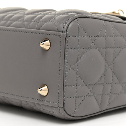 Christian Dior Lambskin Cannage Small My ABCDior Lady Dior Grey 9 of 12