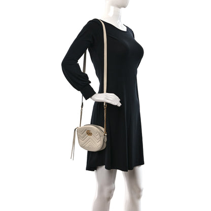 Gucci Calfskin Matelasse Mini GG Marmont Chain Shoulder Bag White 9 of 9
