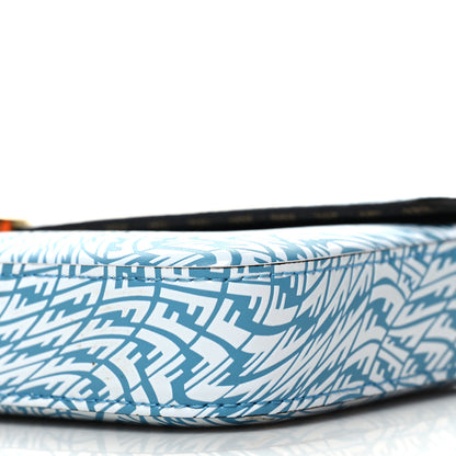 Fendi X SARAH COLEMAN Vitello Liberty Ceylon F is Fendi Micro FF Vertigo Embossed Envelope Wallet on Chain with Pouches Cyber Blue White 12 of 14