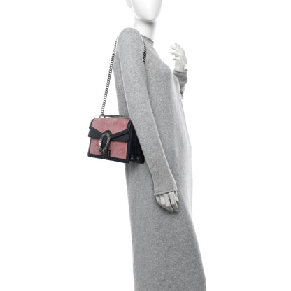 Gucci Lanzo Stretch Cord Azalea Calfskin Small Dionysus Shoulder Bag Pink Blue 3 of 10