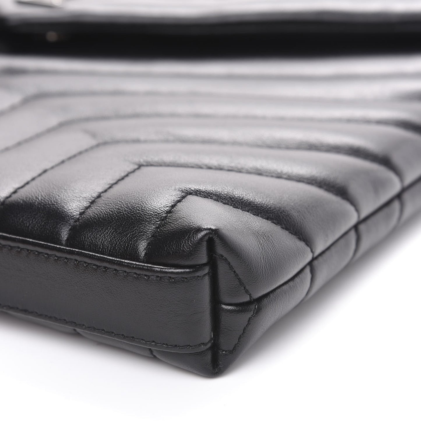 Calfskin Y Quilted Monogram Loulou Document Holder Black