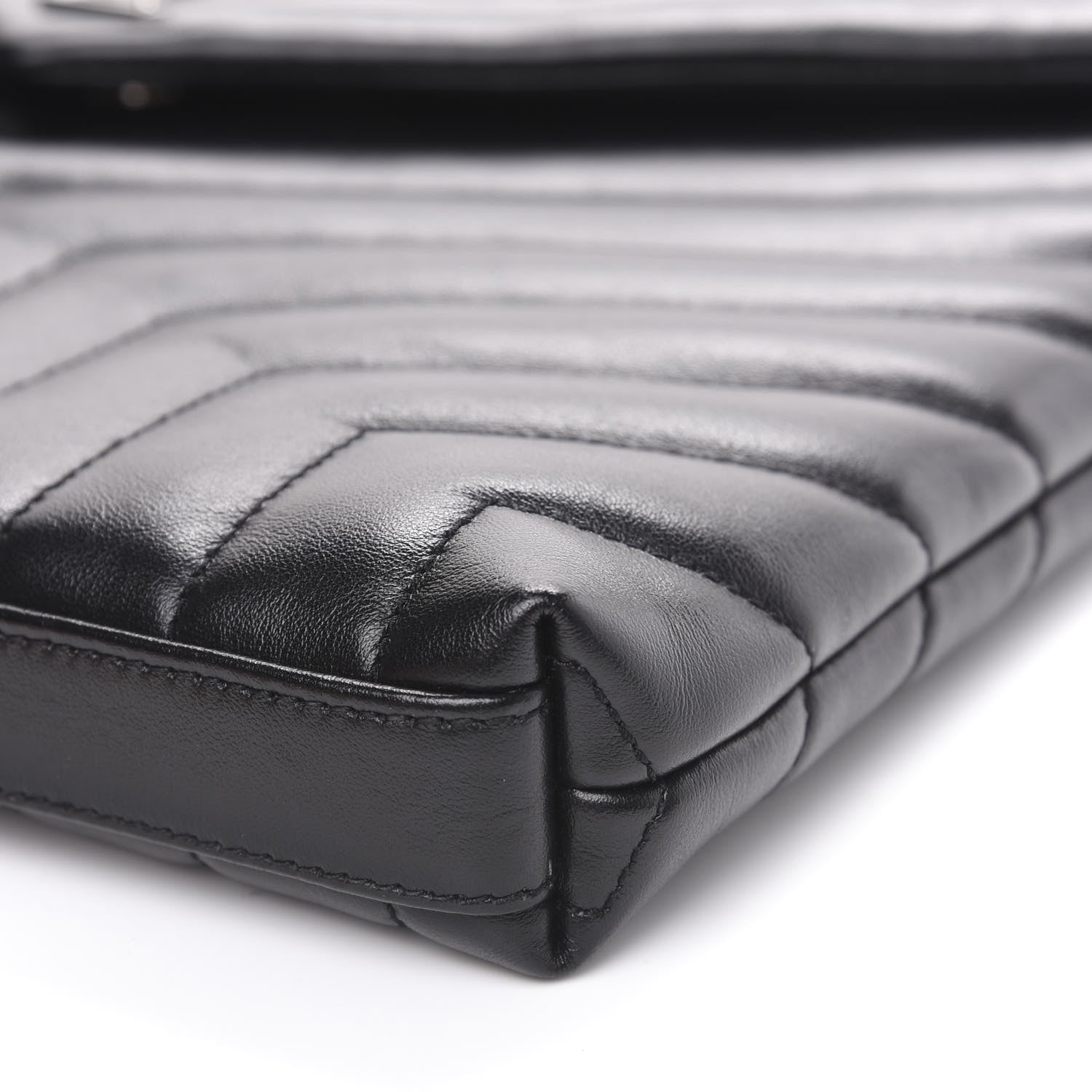Saint Laurent Calfskin Y Quilted Monogram Loulou Document Holder Black 8 of 8