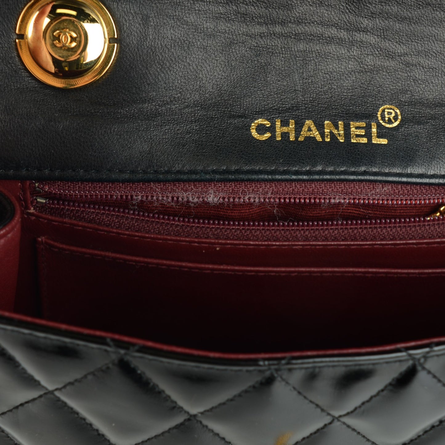 Patent Quilted Medium Kelly Flap Bag Black