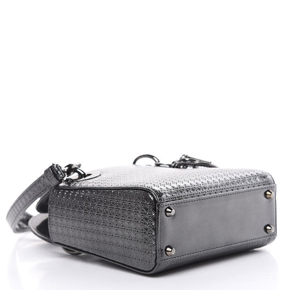Christian Dior Metallic Patent Micro-Cannage Mini Lady Dior Onyx Black 4 of 11