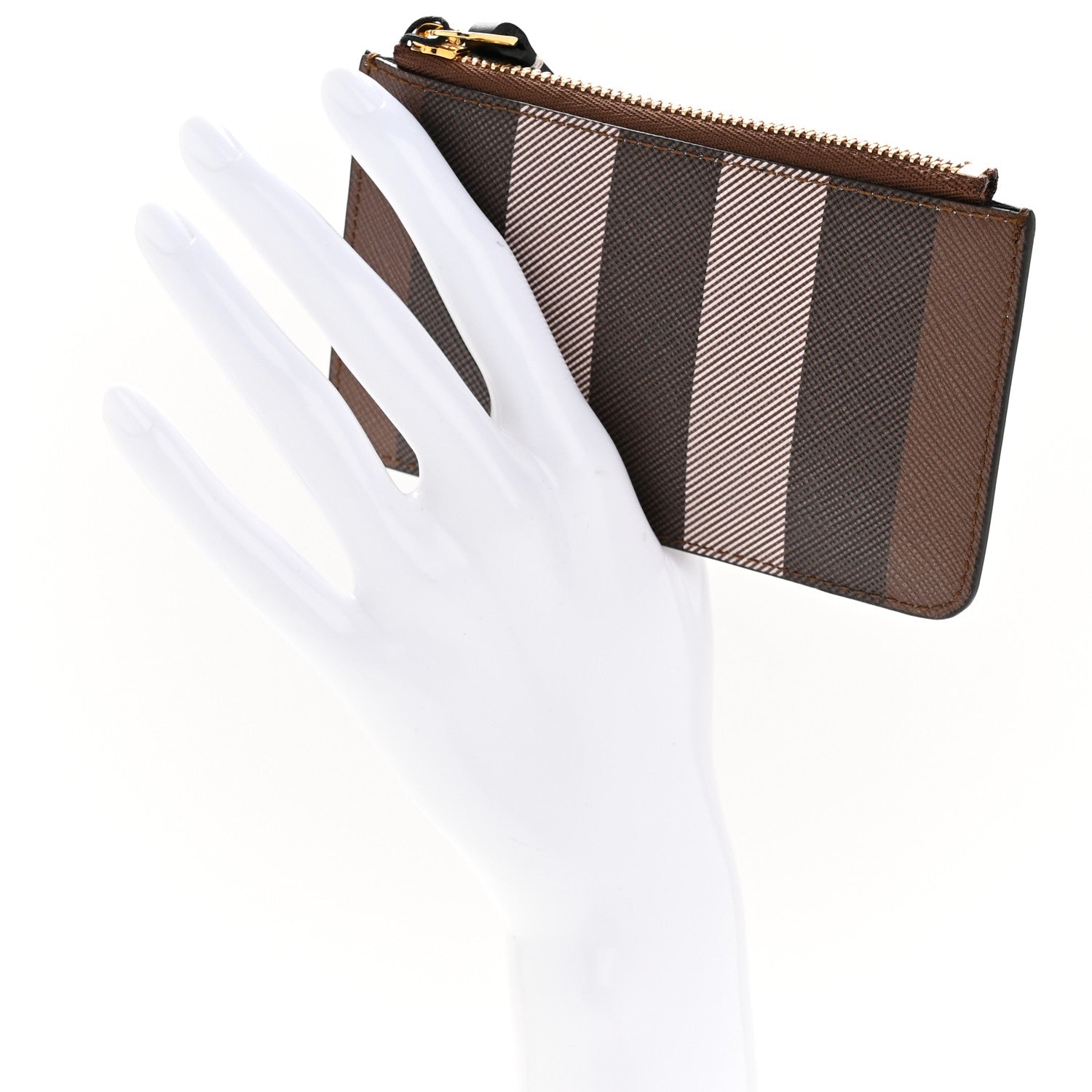 Burberry Kelbrook Exaggerated Check Canvas Card Case Birch Brown 2 of 6