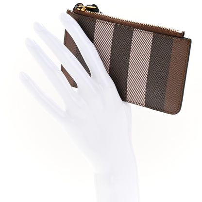 Burberry Kelbrook Exaggerated Check Canvas Card Case Birch Brown 2 of 6