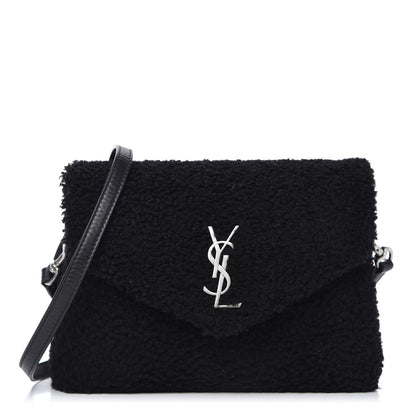 Saint Laurent Shearling Toy Loulou Shoulder Bag Black 1 of 13