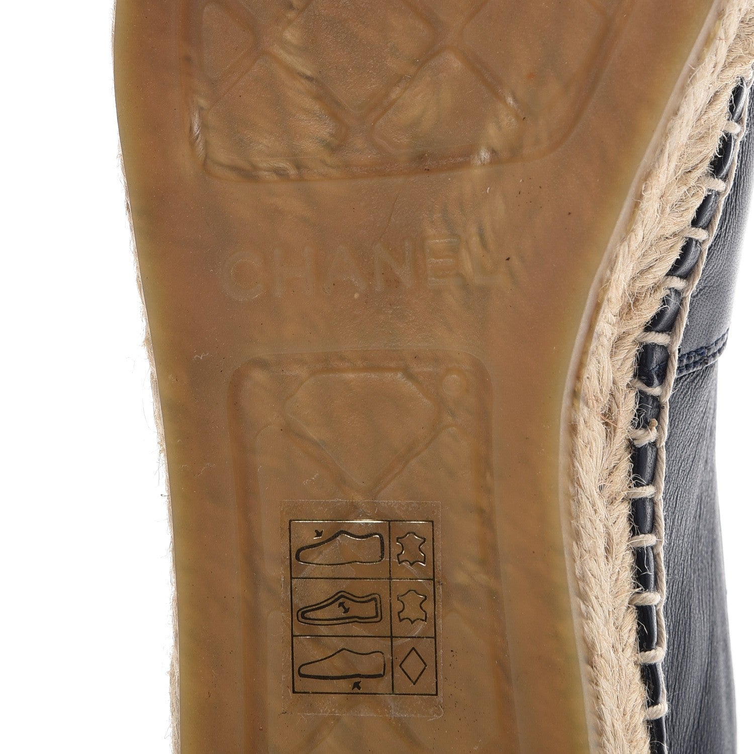 Chanel Lambskin CC Espadrilles 36 Navy Black 6 of 10