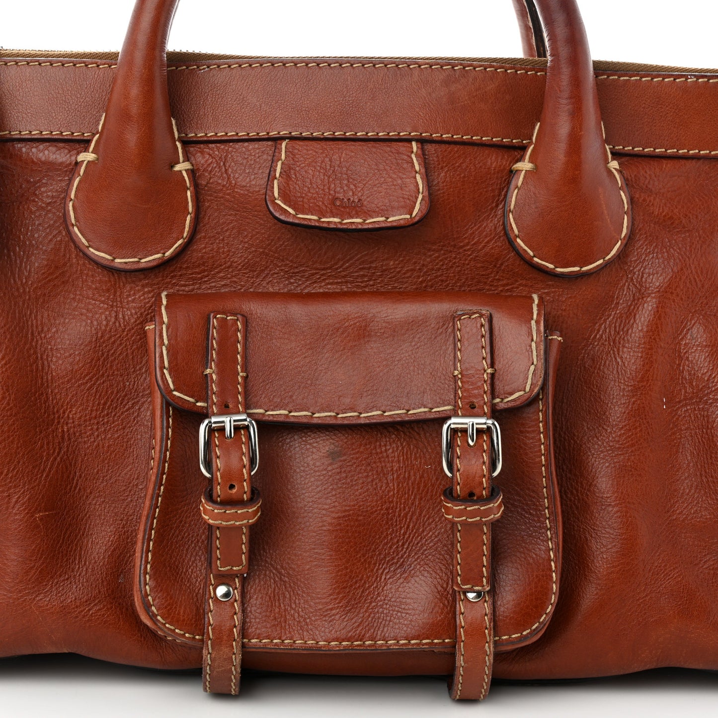 Calfskin Edith Satchel Ecureil Brown