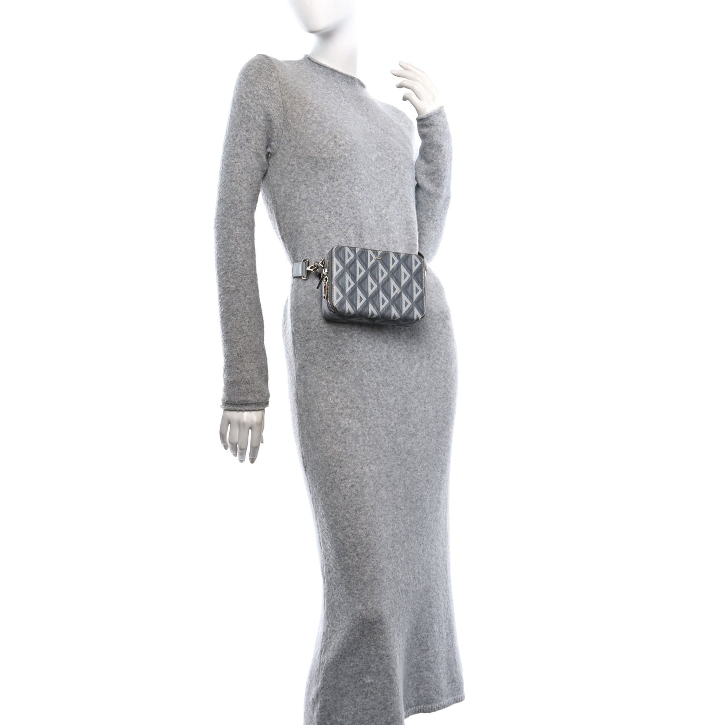 Coated Canvas CD Diamond Messenger Pouch Grey