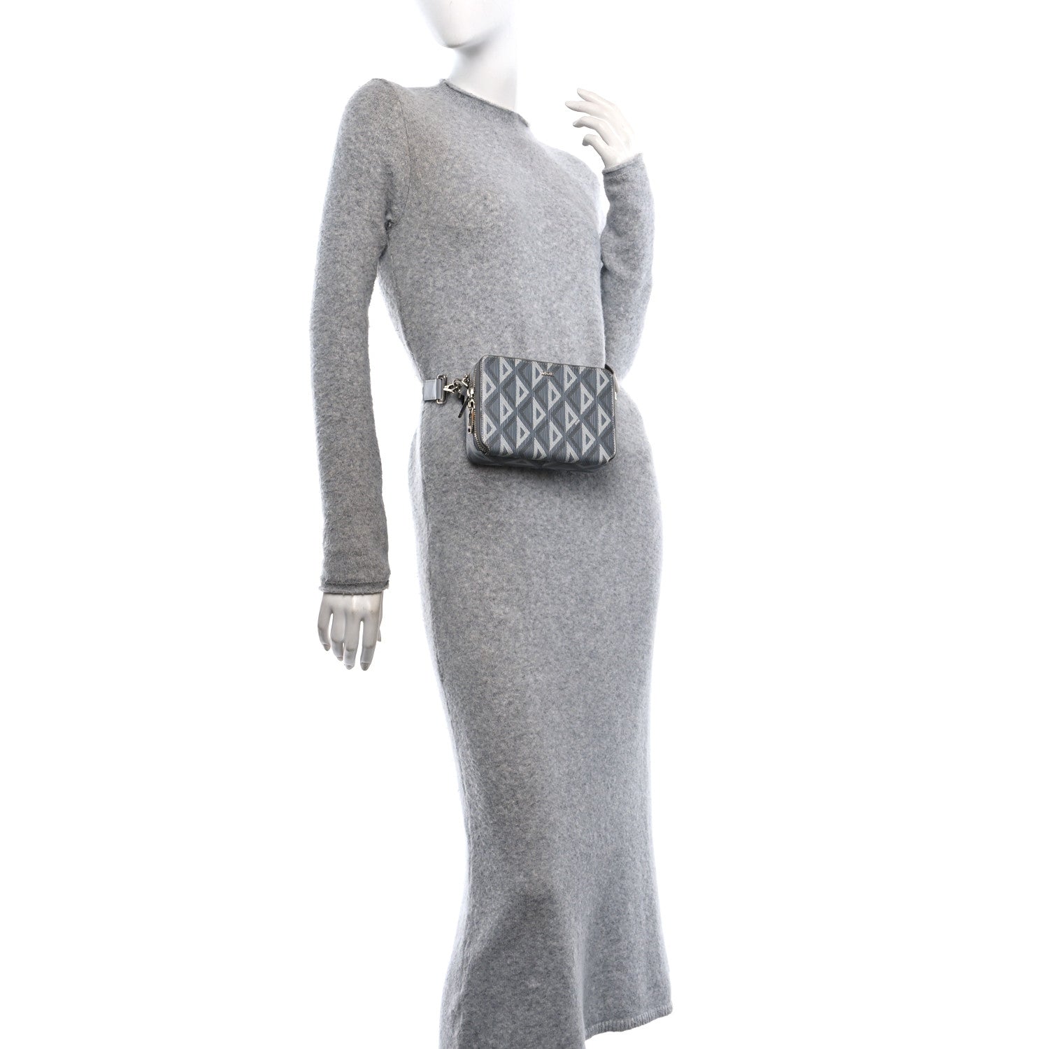 Christian Dior Coated Canvas CD Diamond Messenger Pouch Grey 2 of 12