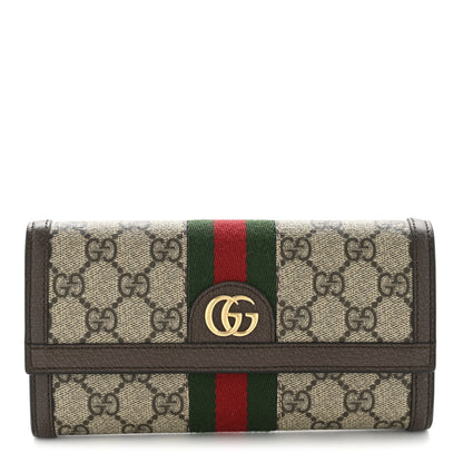 Gucci GG Supreme Monogram Web Ophidia Continental Wallet Brown 1 of 11
