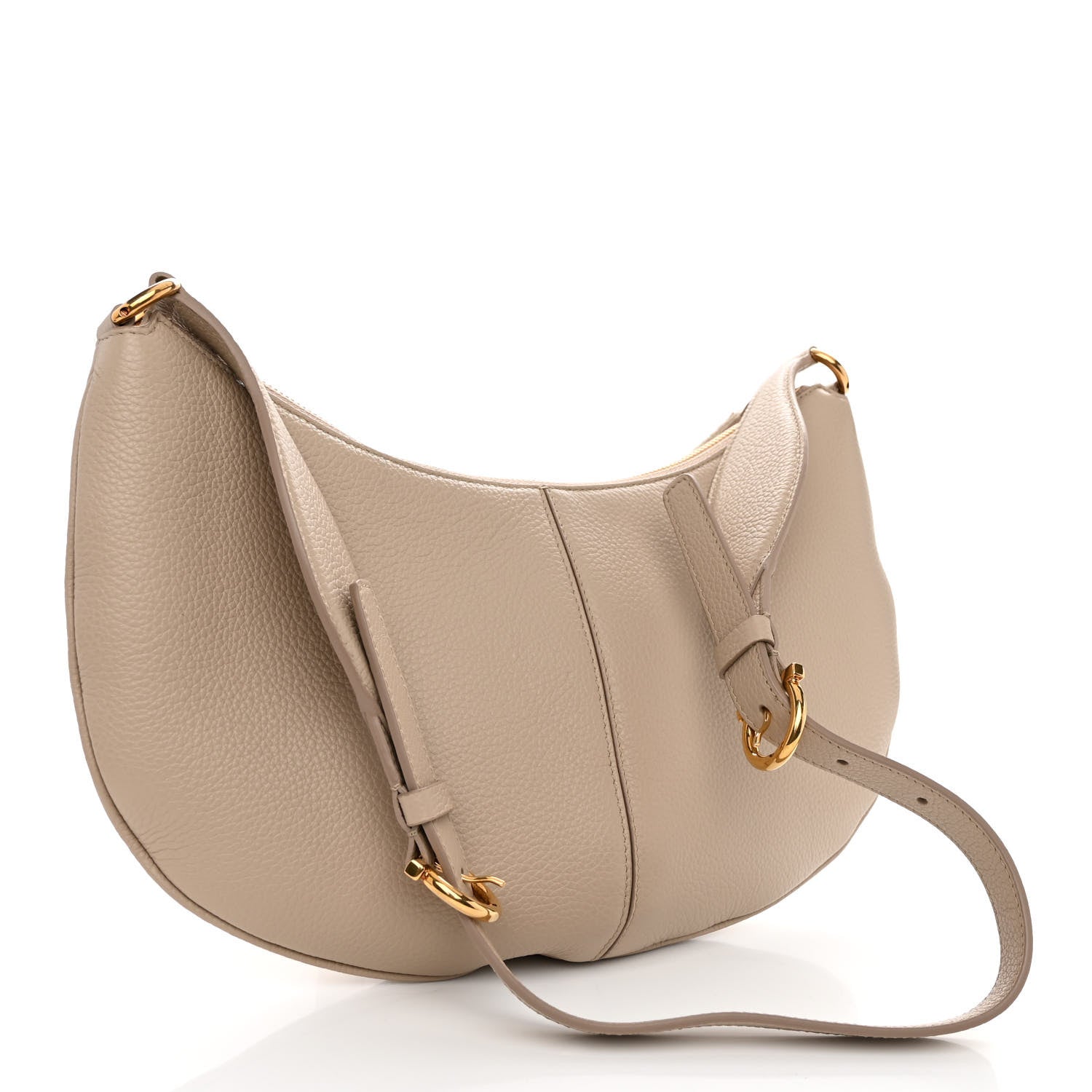 Salvatore Ferragamo Calfskin Maxi Gancio Shoulder Bag Daino 3 of 9