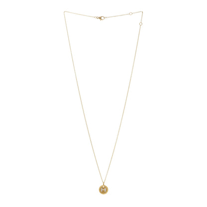 David Yurman 18K Yellow Gold Diamond Initial H Charm Necklace 3 of 4