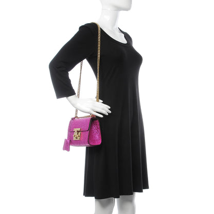 Gucci Galassia Small Padlock Shoulder Bag Fuxia 2 of 9