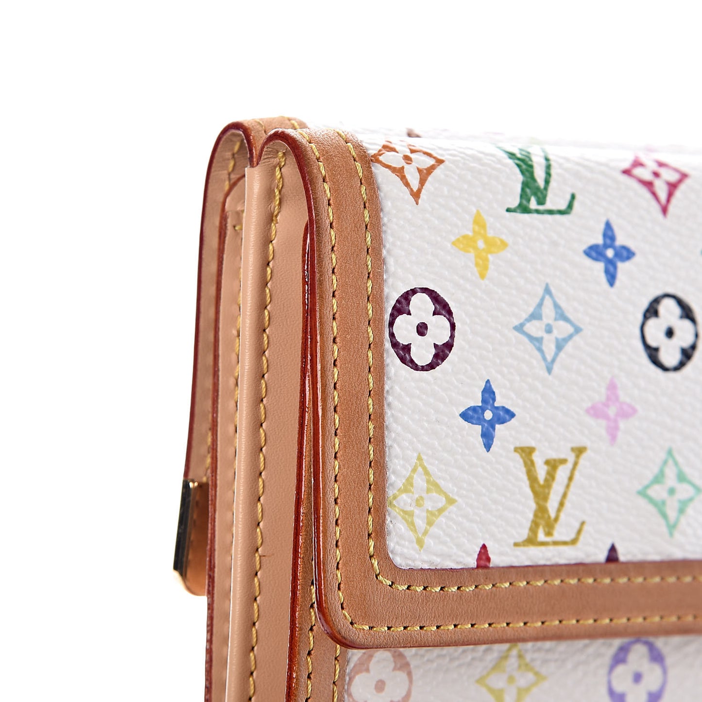 Monogram Multicolor Porte-Monnaie Billets Wallet White