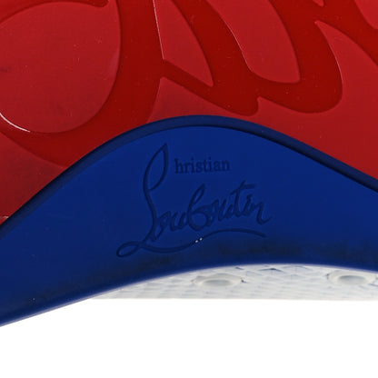 Christian Louboutin Calfskin Mens Louis Junior Orlato Flat Sneakers 43.5 White Blue 8 of 11