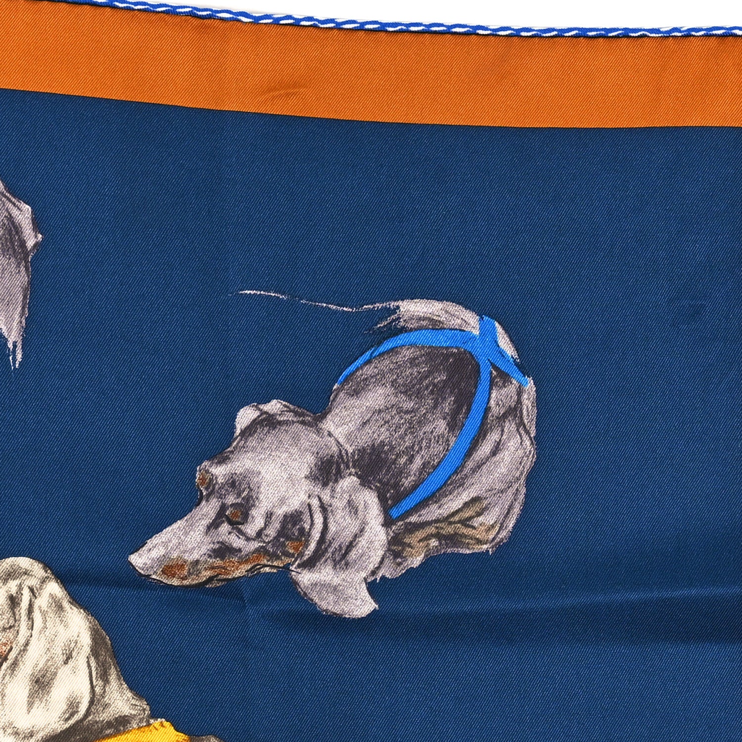 Hermes Silk Les Bassets Scarf 70 Marine Sepia 5 of 6