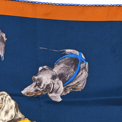 Hermes Silk Les Bassets Scarf 70 Marine Sepia 5 of 6