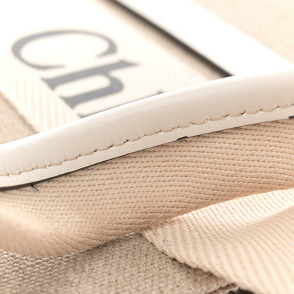 Chloe Linen Calfskin Medium Woody Ribbon Tote White 11 of 12