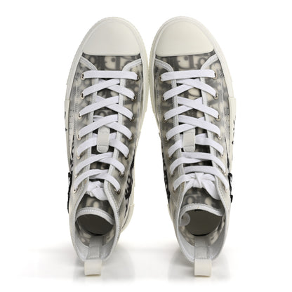 Christian Dior X SHAWN STUSSY Canvas Oblique Bee B23 High Top Sneakers 39 White Black 2 of 12