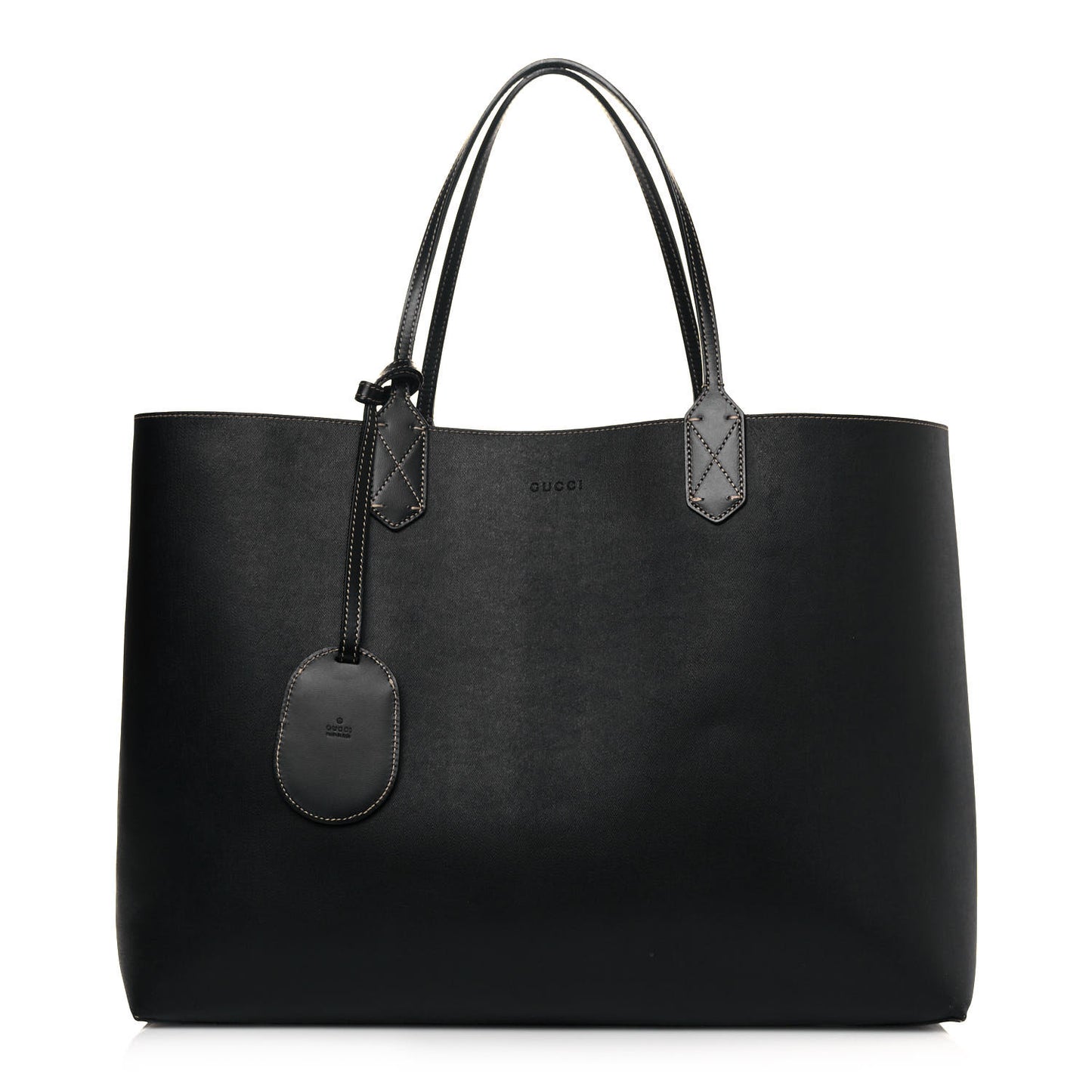 GG Supreme Monogram Large Reversible Tote Beige Black