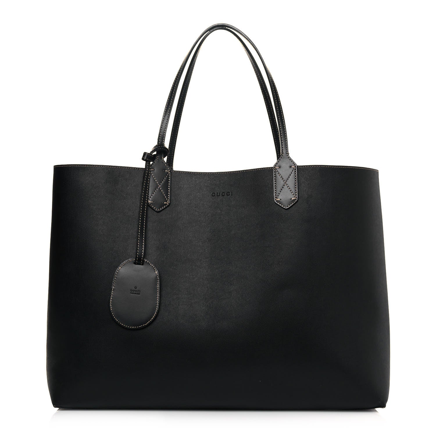 Gucci GG Supreme Monogram Large Reversible Tote Beige Black 12 of 17