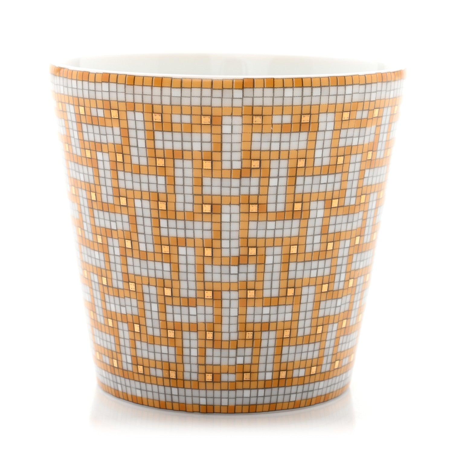 Hermes Porcelain Mosaique Au 24 Porcelain Candle Tumbler Gold 1 of 8