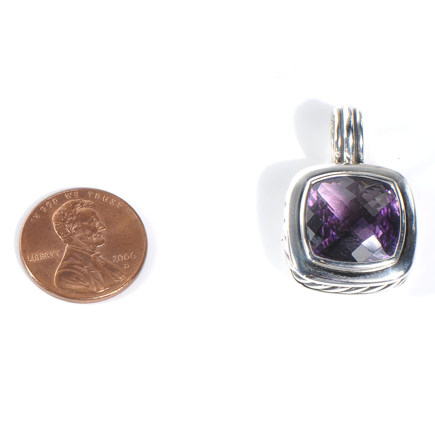 Sterling Silver Albion Amethyst Pendant 14mm