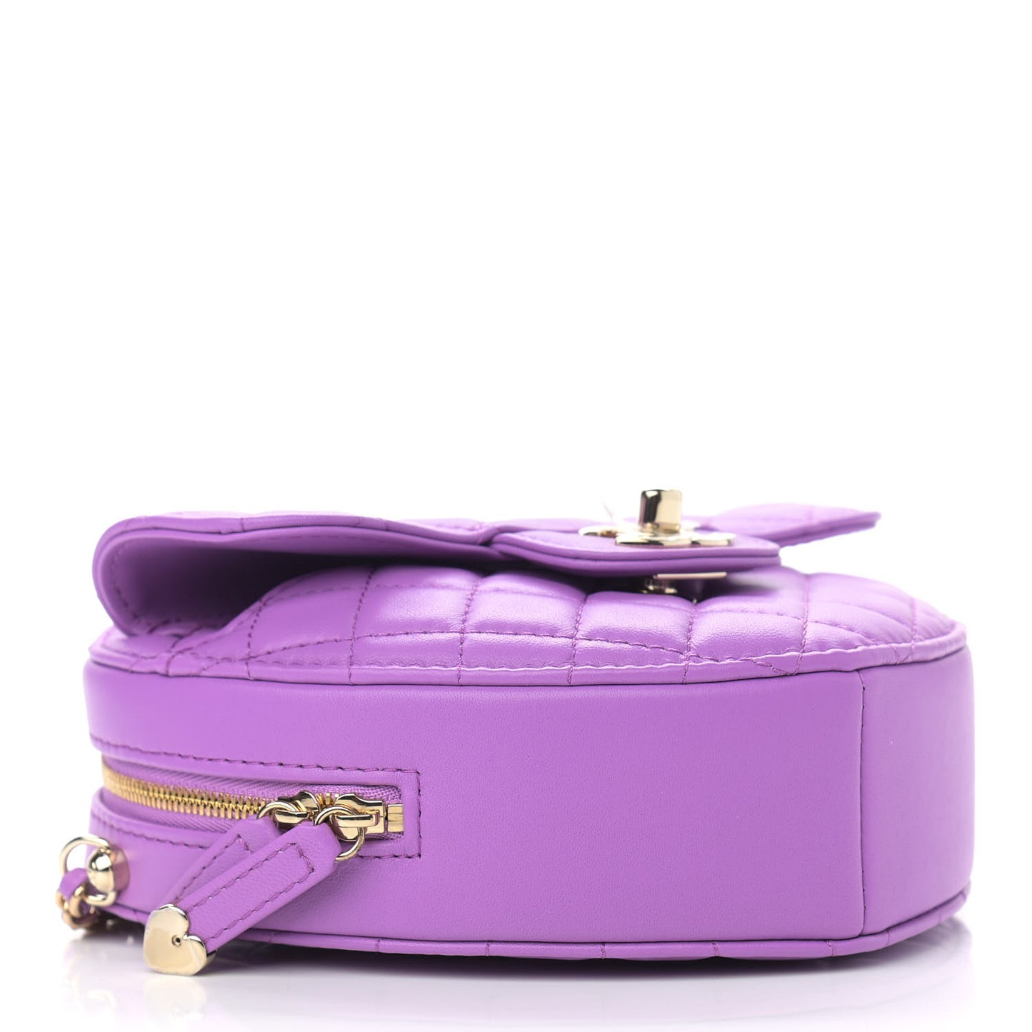 Lambskin Quilted CC In Love Heart Bag Purple