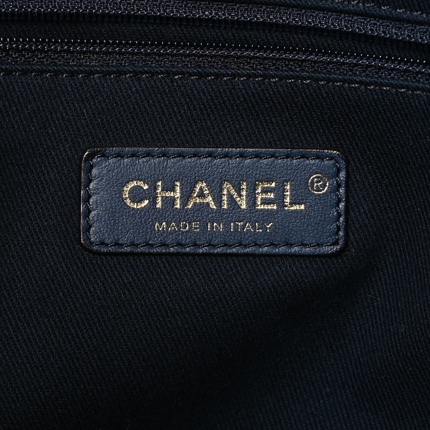 Chanel Lurex Canvas Small Deauville Tote Navy Blue Gold 6 of 12