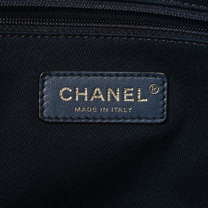 Chanel Lurex Canvas Small Deauville Tote Navy Blue Gold 6 of 12