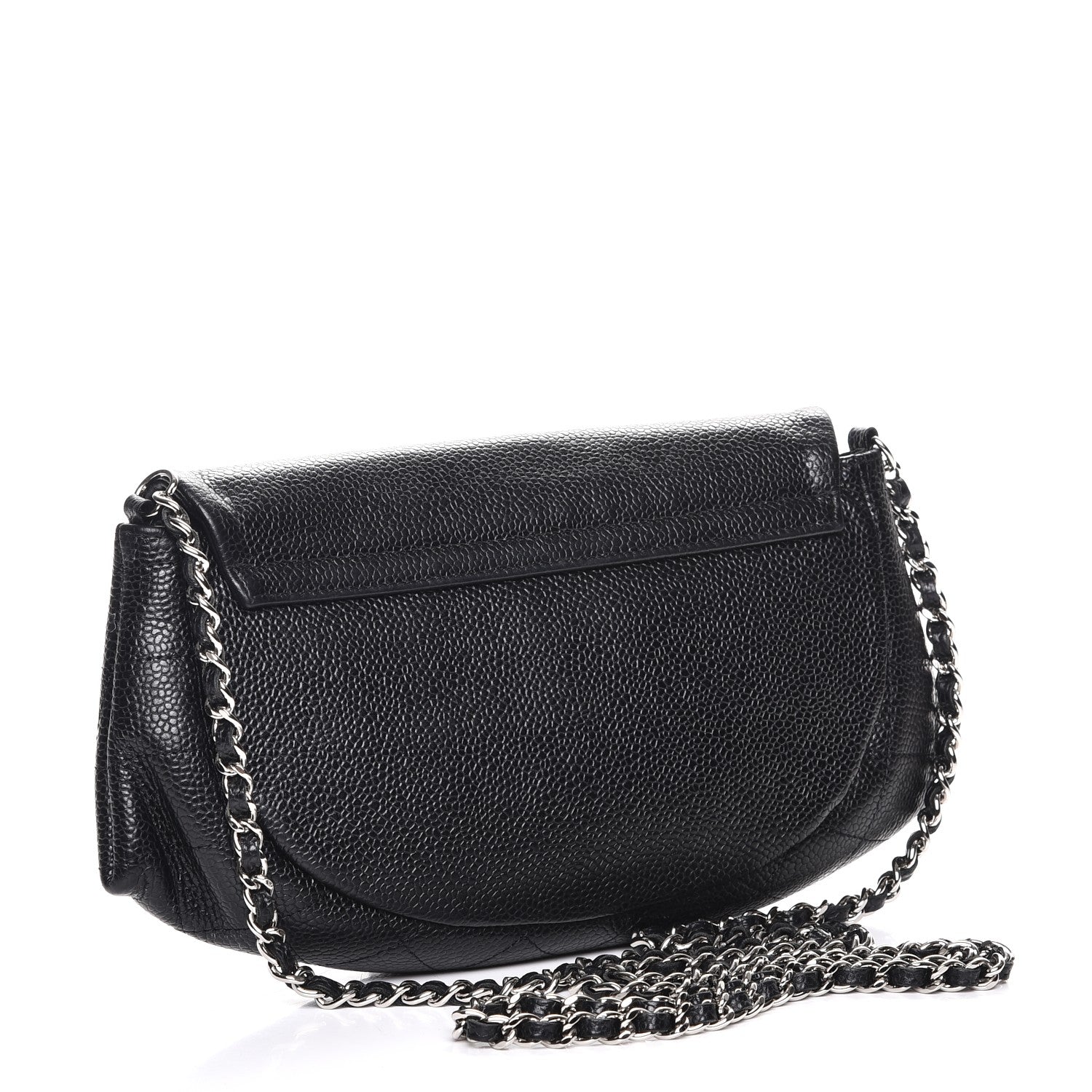 Chanel Caviar Half Moon Wallet On Chain WOC Black 3 of 8