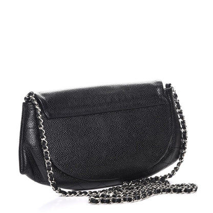Chanel Caviar Half Moon Wallet On Chain WOC Black 3 of 8