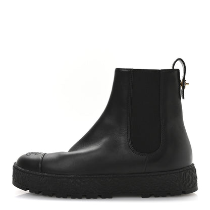 Chanel Calfskin Cap Toe CC Ankle Boots 40 Black 1 of 8