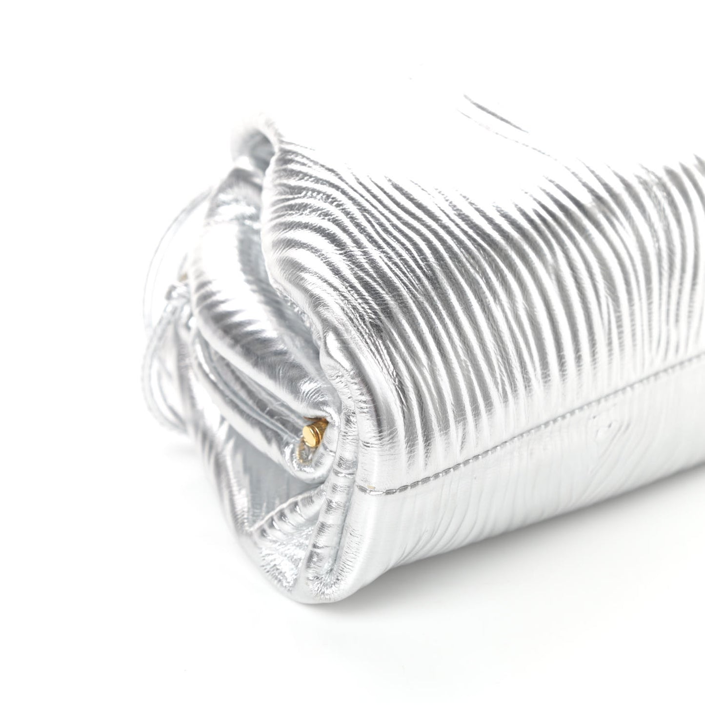 Metalic Bark Calfskin The Mini Pouch Silver