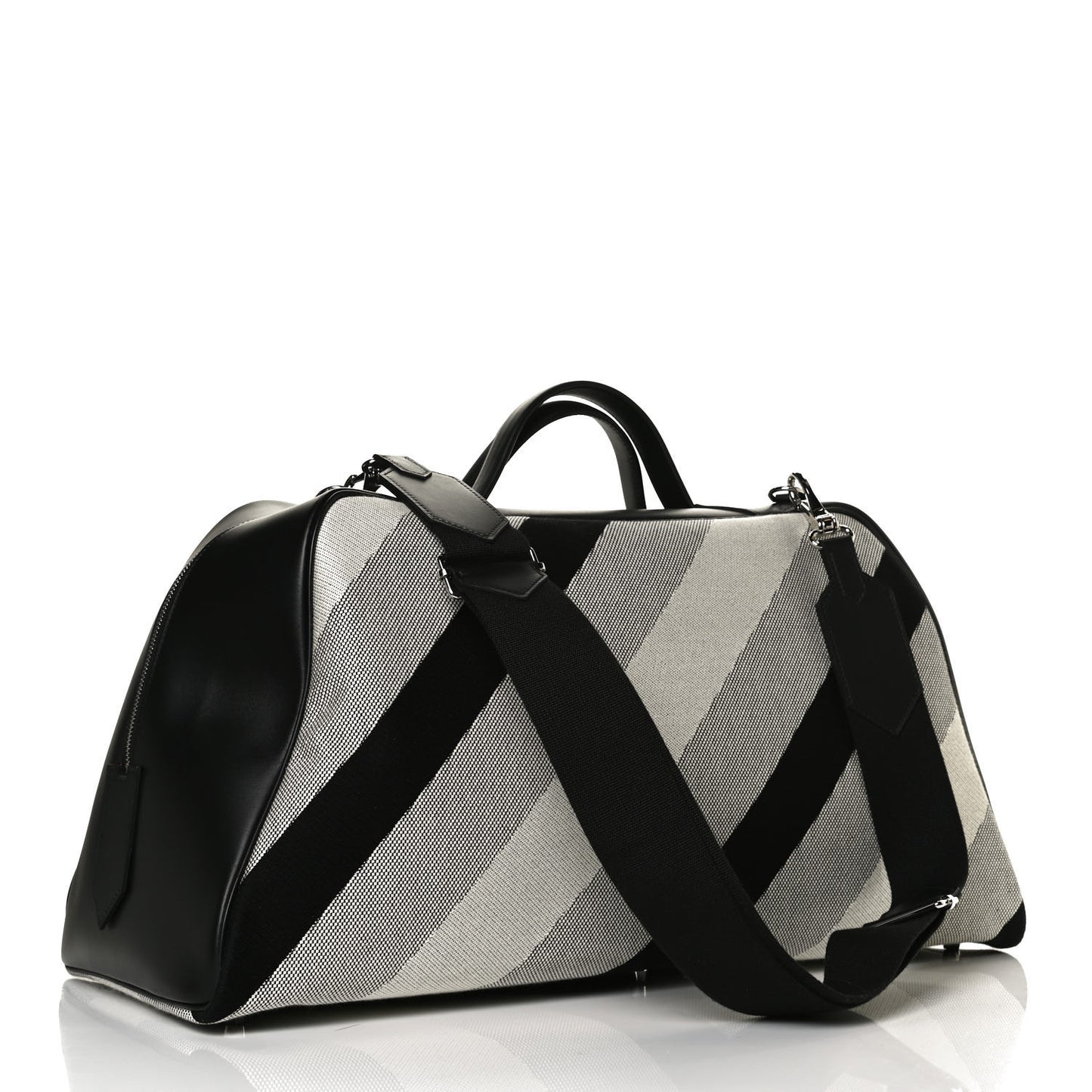 Toile H Sombrero II Bayadere Cavour Bag Ecru Black