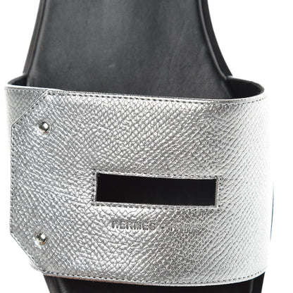 Hermes Epsom View Sandals 39 Argent 8 of 8