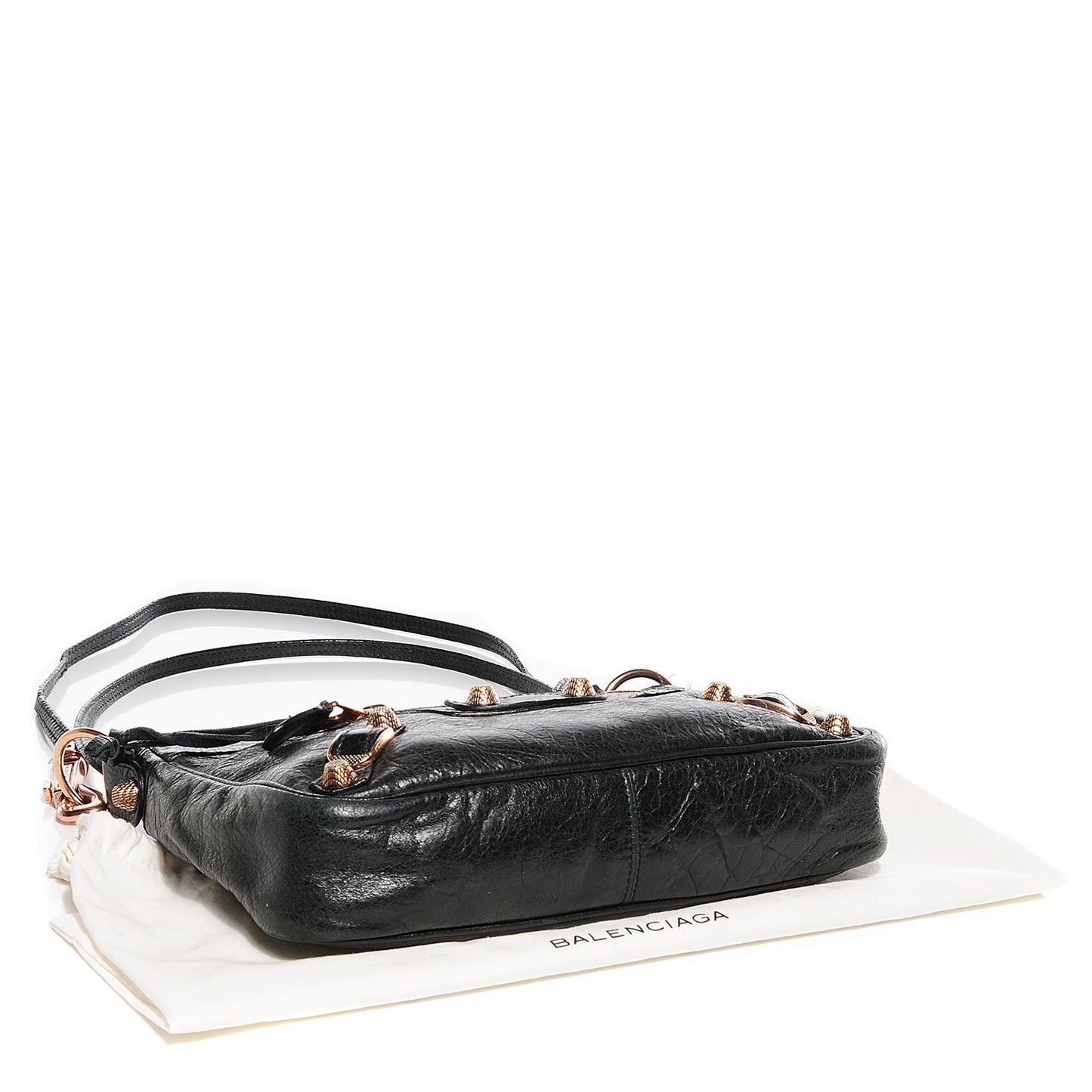 Agneau Giant 12 Rose Gold Hardware Hip Black