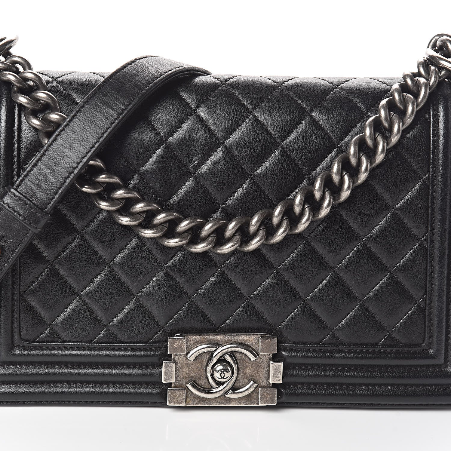 Chanel Lambskin Quilted Medium Boy Flap Black 8 of 10