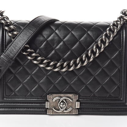 Chanel Lambskin Quilted Medium Boy Flap Black 8 of 10