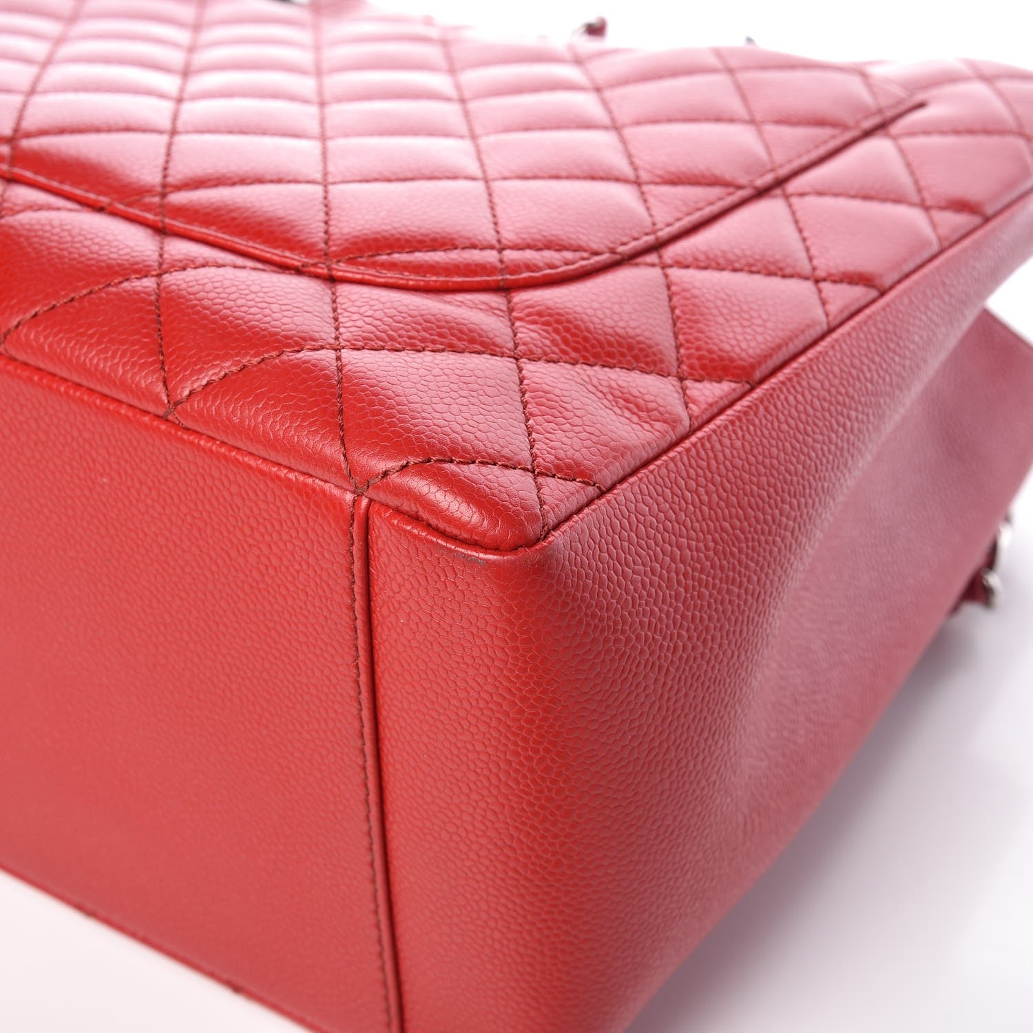 Chanel Caviar Quilted Grand Shopping Tote GST Red 11 of 12