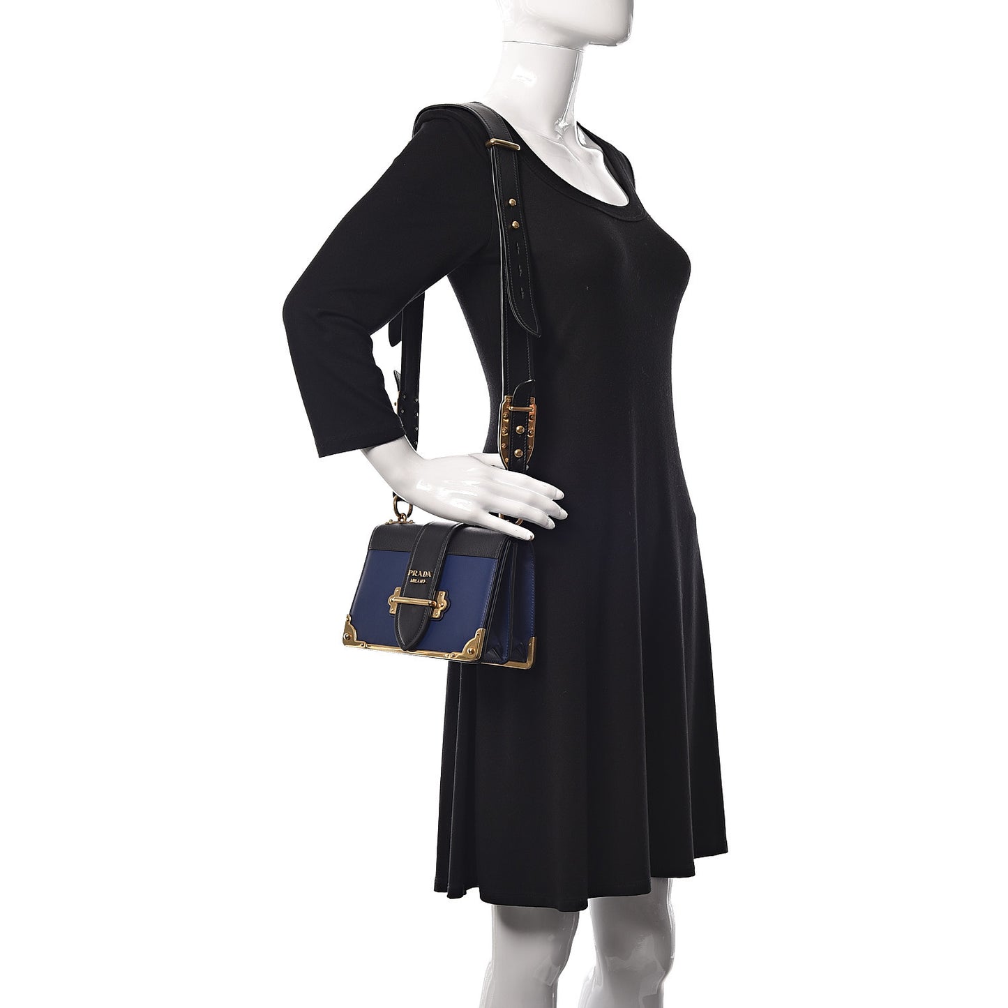 City Calf Saffiano Cahier Bag Inchiostro Black