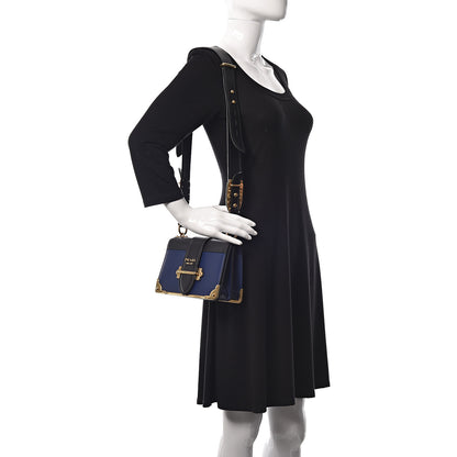 Prada City Calf Saffiano Cahier Bag Inchiostro Black 2 of 9