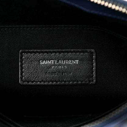 Saint Laurent Calfskin Matelasse Chevron Monogram A5 Wristlet Medium Blue 6 of 9